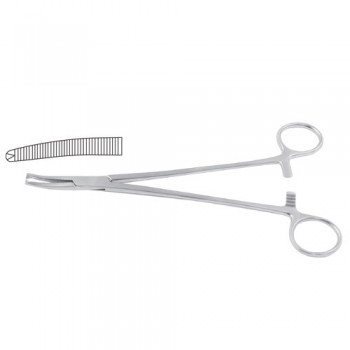 Faure Peritoneum Forcep Curved - 1 x 2 Teeth Stainless Steel, 21 cm - 8 1/4"